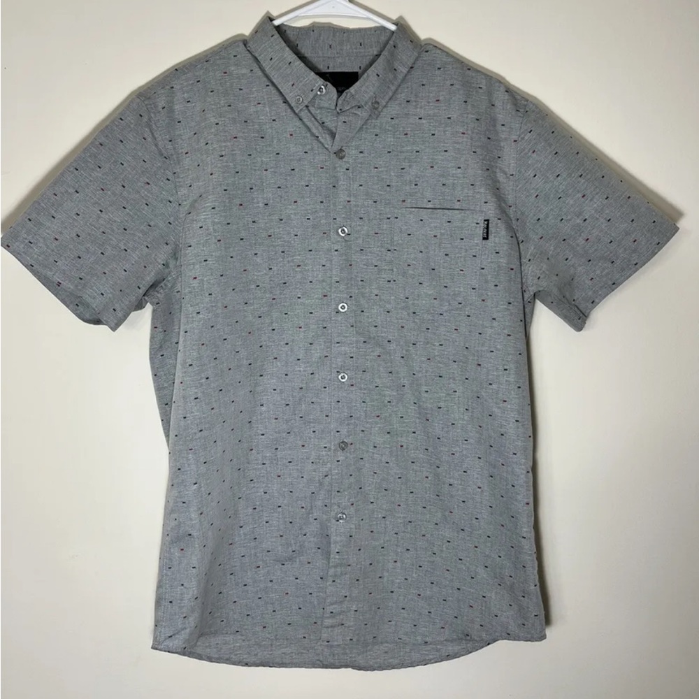 Molokai Surf Co Button Down Shirt Mens Large Fishbone Print Boarding Beach Skate